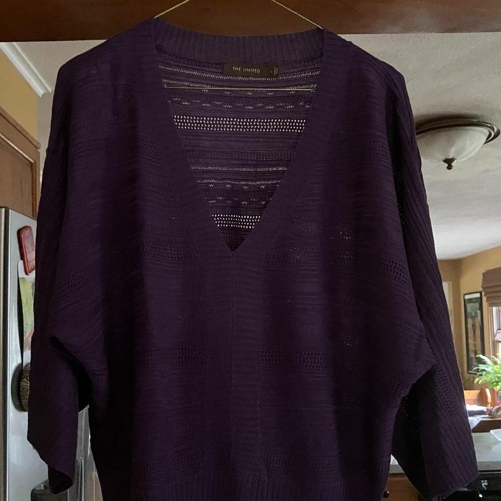 The Limited, 3/4 drop sleeve top, L, purple